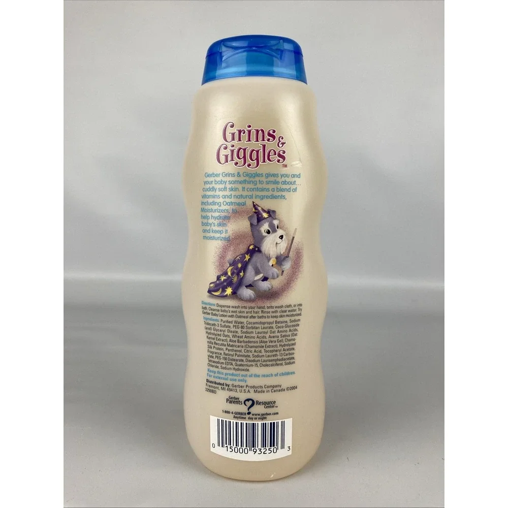 Gerber Grins & Giggles OATMEAL Baby Wash Hypoallergenic 15 fl oz NOS